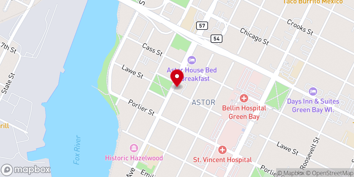 Map showing location of First Evangelical Lutheran Church