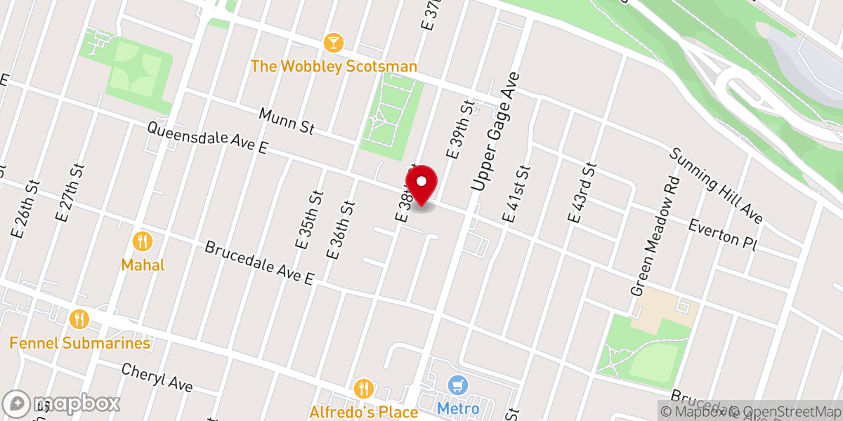Map showing location of St. John United Church