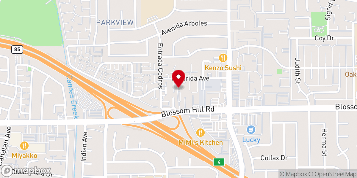 Map showing location of Oak Grove Baptist Church