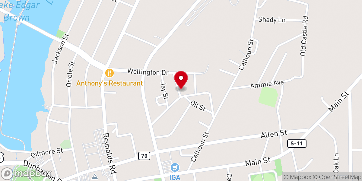 Map showing location of Second Baptist Church
