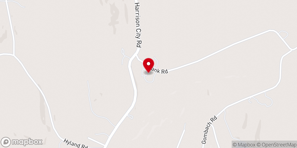 Map showing location of Grandma's Country Oven Bake Shoppe