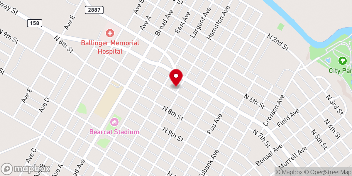 Map showing location of Seventh Street Baptist Church