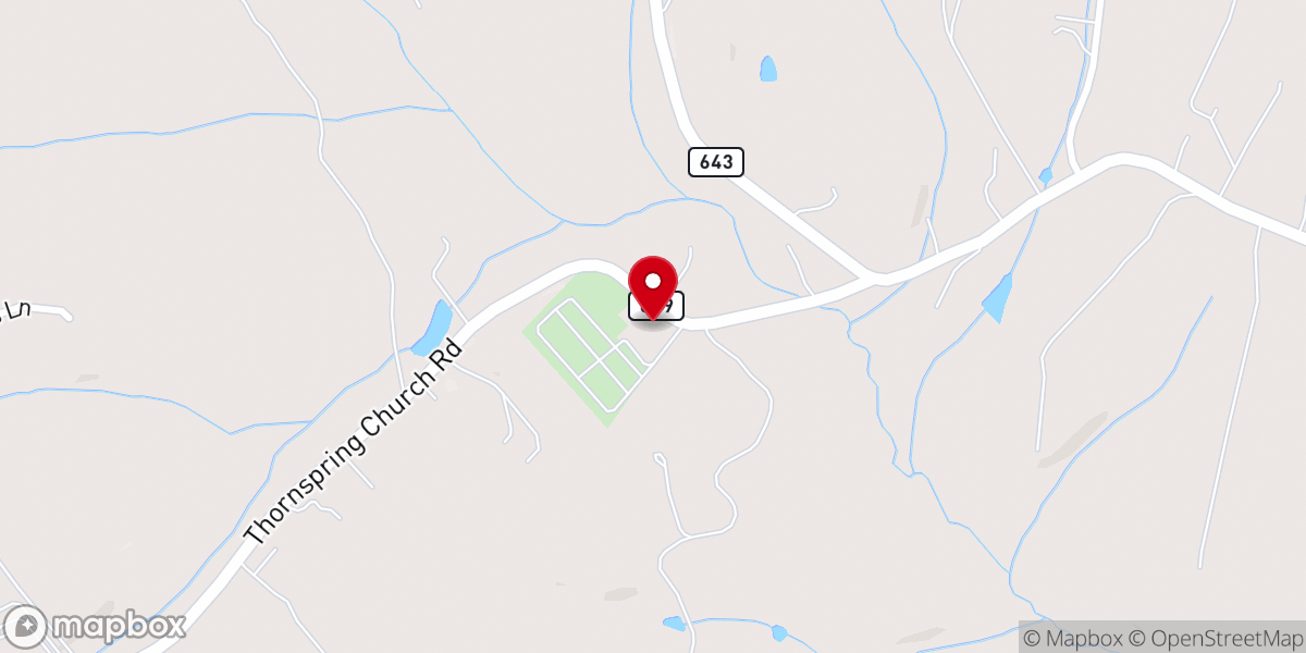 Map showing location of Thornspring United Methodist