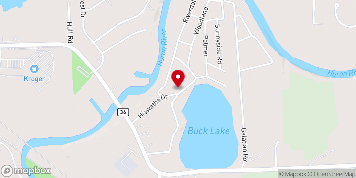 Map showing location of Hiawatha Bible Church