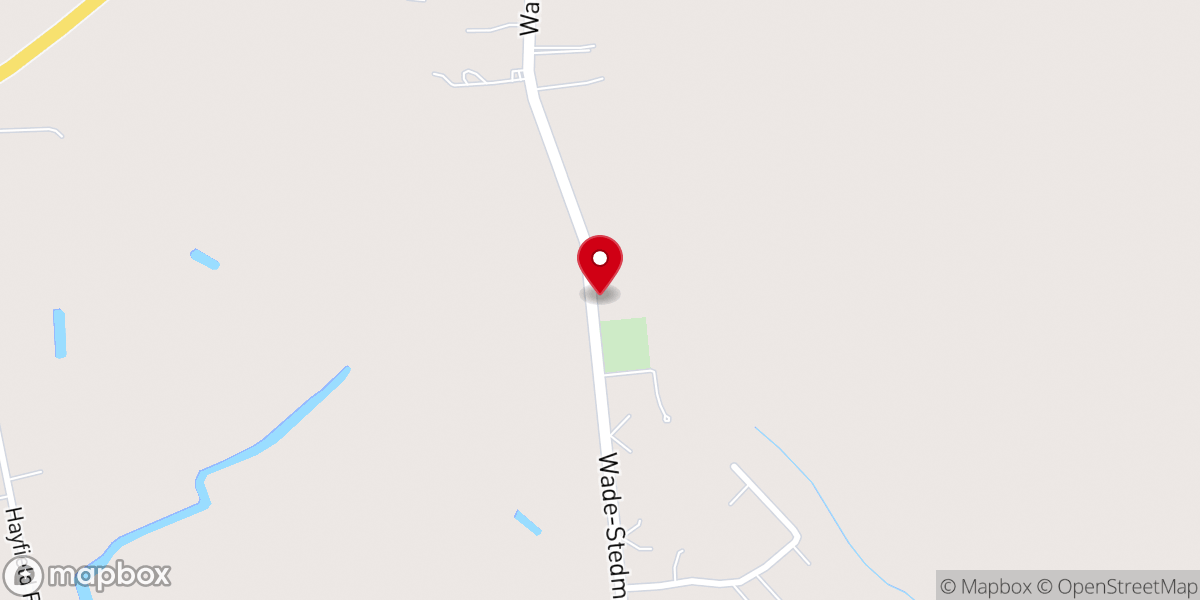 Map showing location of Sandy Grove Freewill Church