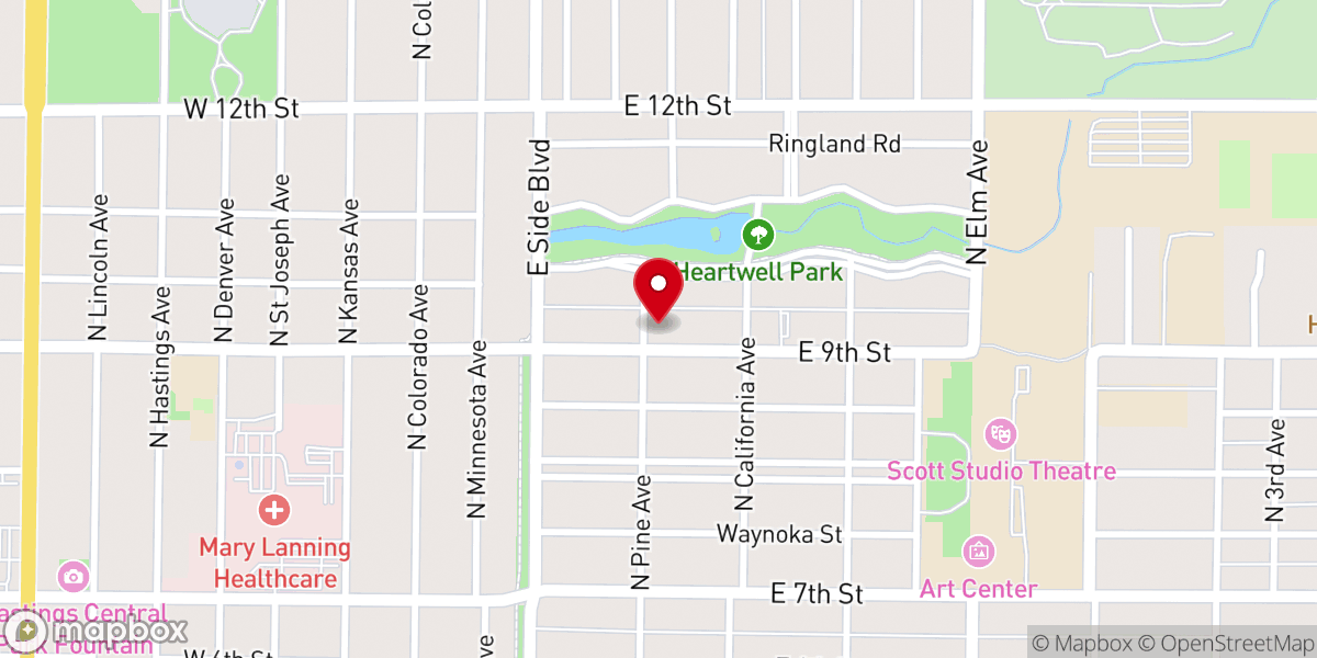 Map showing location of Hastings Seventh-day Adventist Church