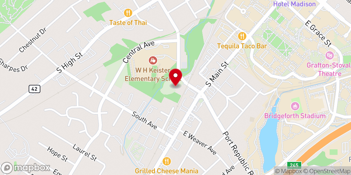 Map showing location of Harrisonburg Church of Christ