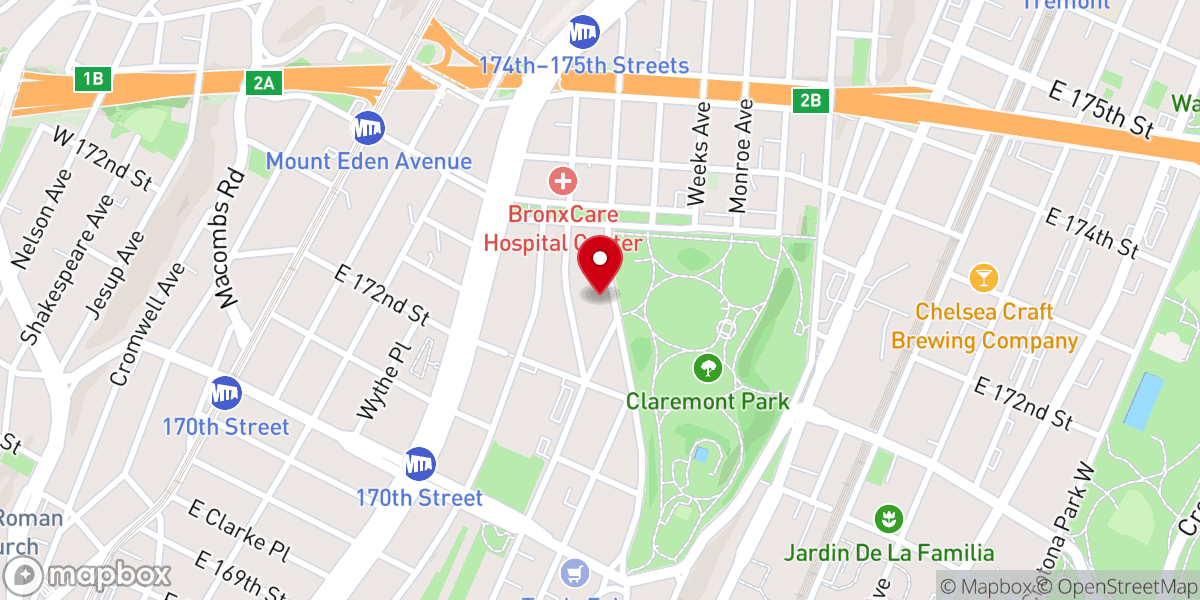 Map showing location of Iglesia Evangelica Bautista