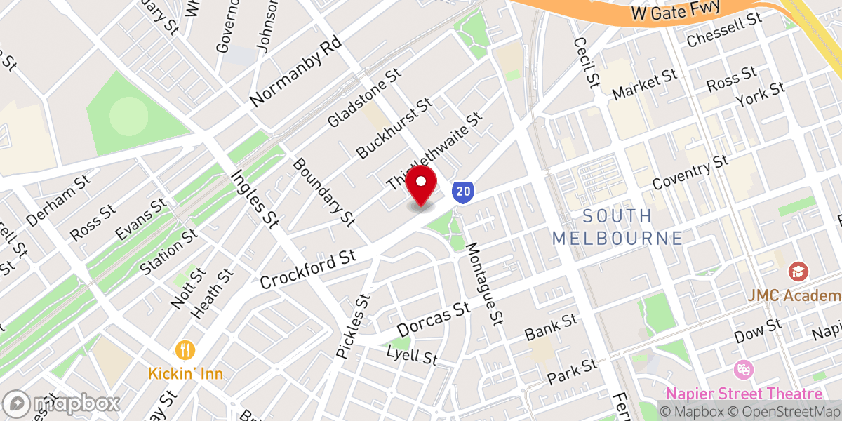 Map showing location of GRII Melbourne