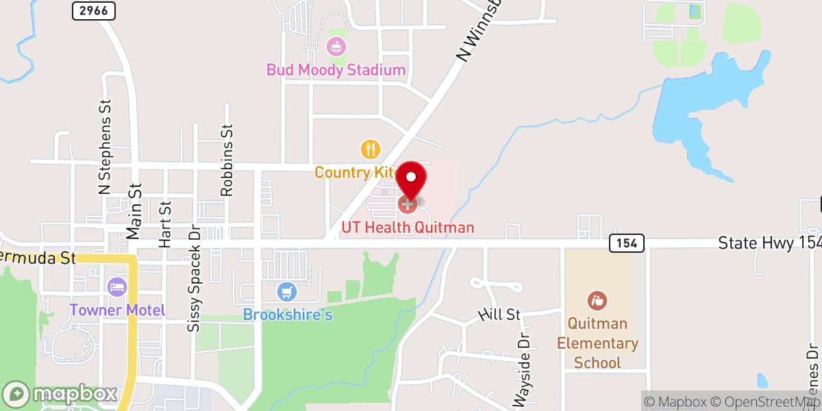 Map showing location of UT Health Quitman
