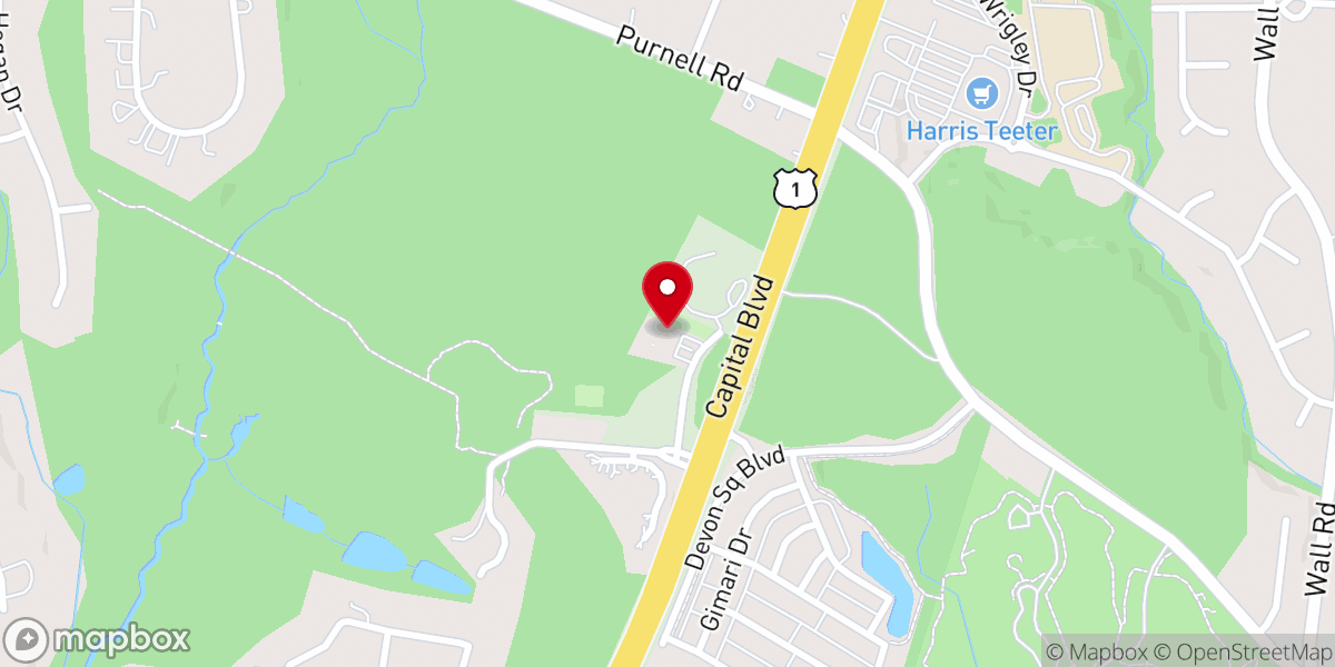 Map showing location of Wake Union Baptist Church