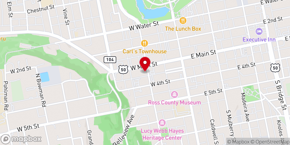 Map showing location of Walnut Street United Methodist