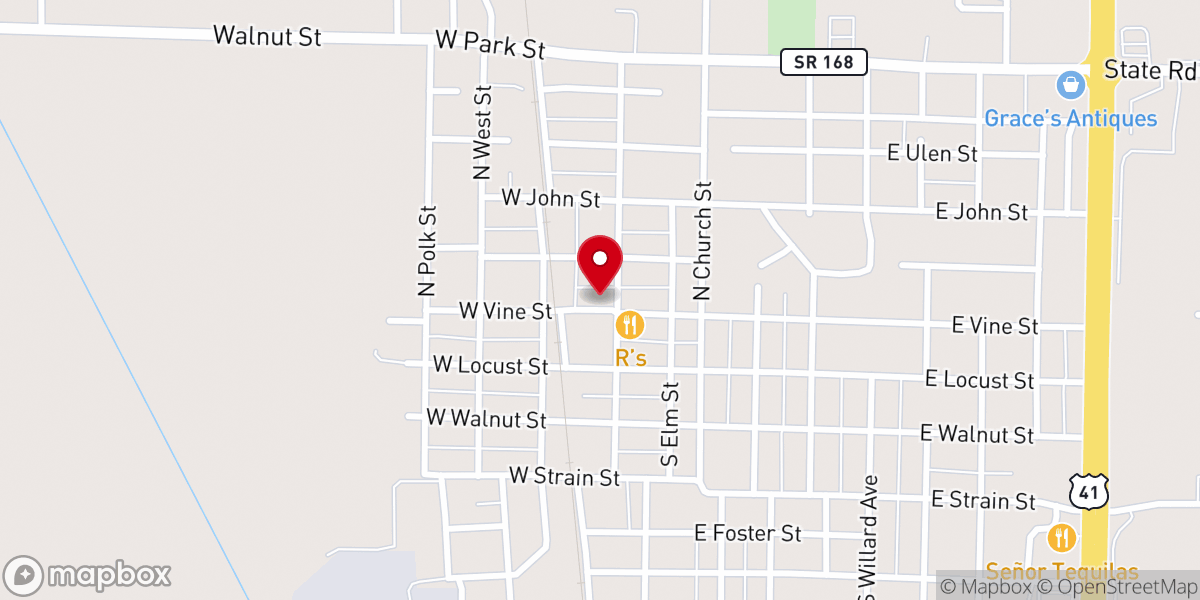 Map showing location of First United Methodist Church