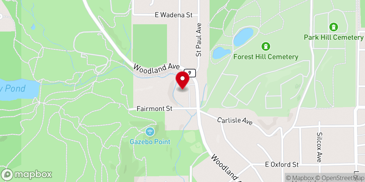 Map showing location of Concordia Lutheran Church