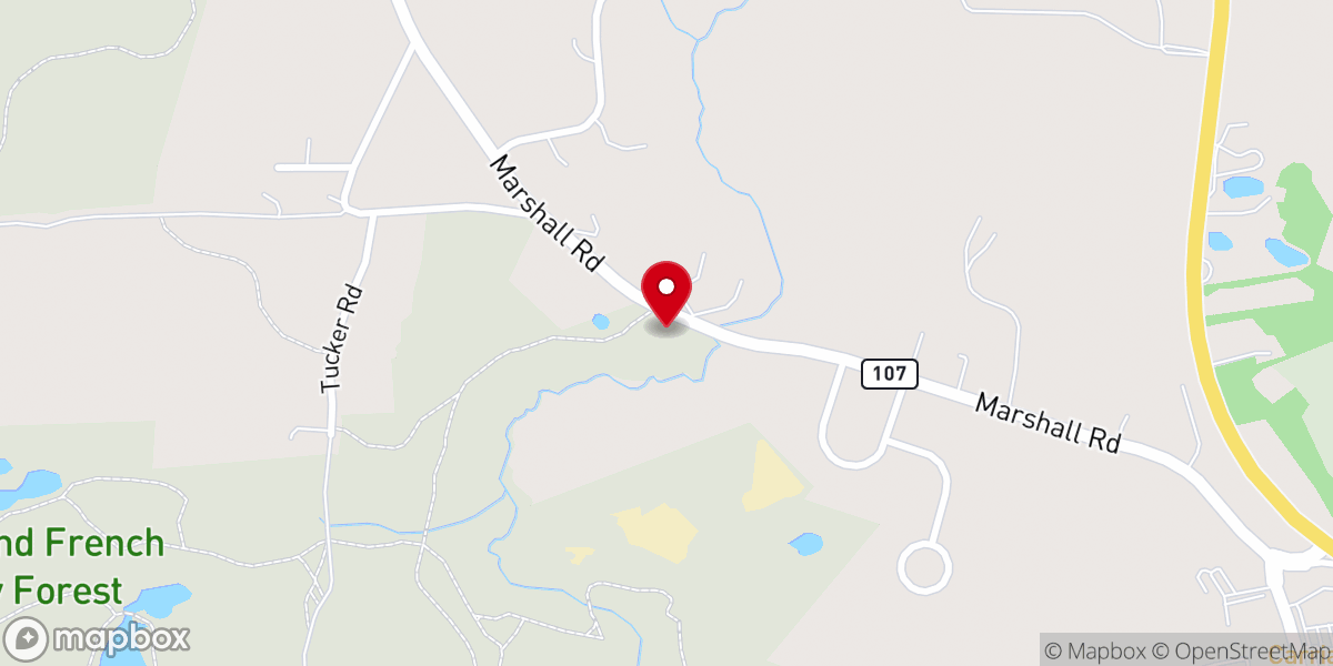 Map showing location of Tucker & French Family Forest - Gate 2 - SELT