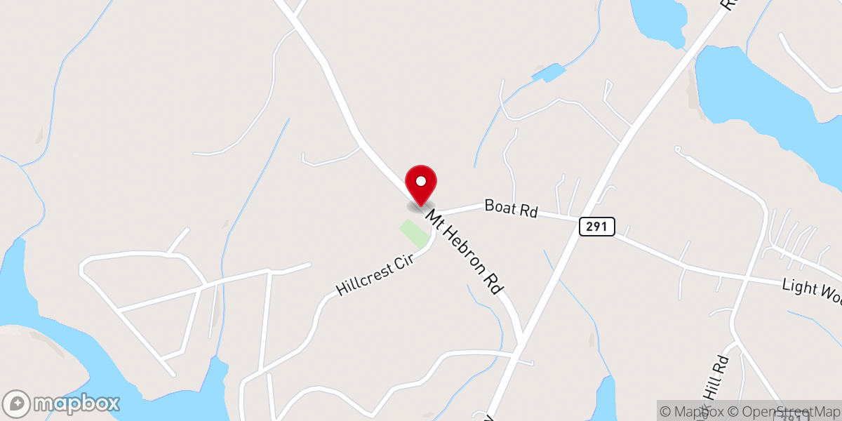 Map showing location of Mt Hebron Baptist Church