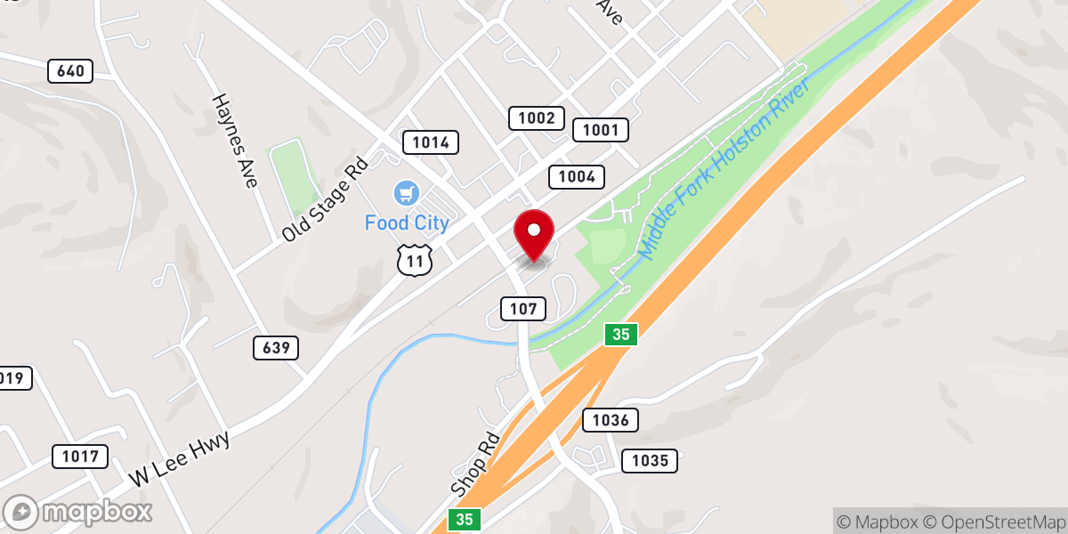 Map showing location of McDonald's