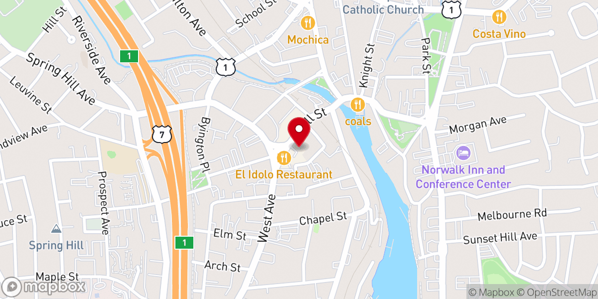 Map showing location of Hillsong Church Connecticut