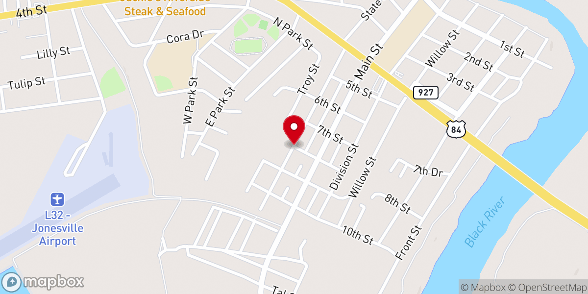 Map showing location of St Mark Baptist Church