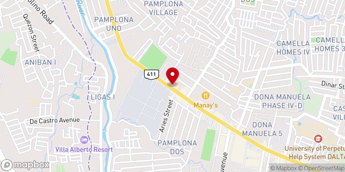 Map showing location of Church of God Las Piñas