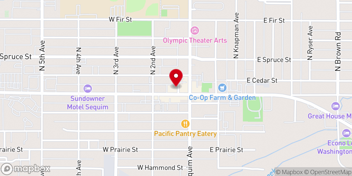Map showing location of Calvary Chapel Sequim