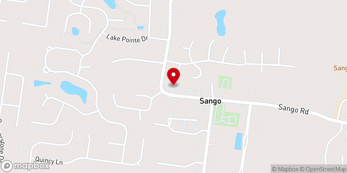 Map showing location of Sango United Methodist Church