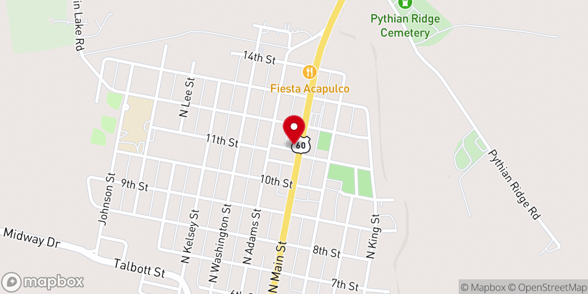 Map showing location of First Christian Church - Food Distribution Center