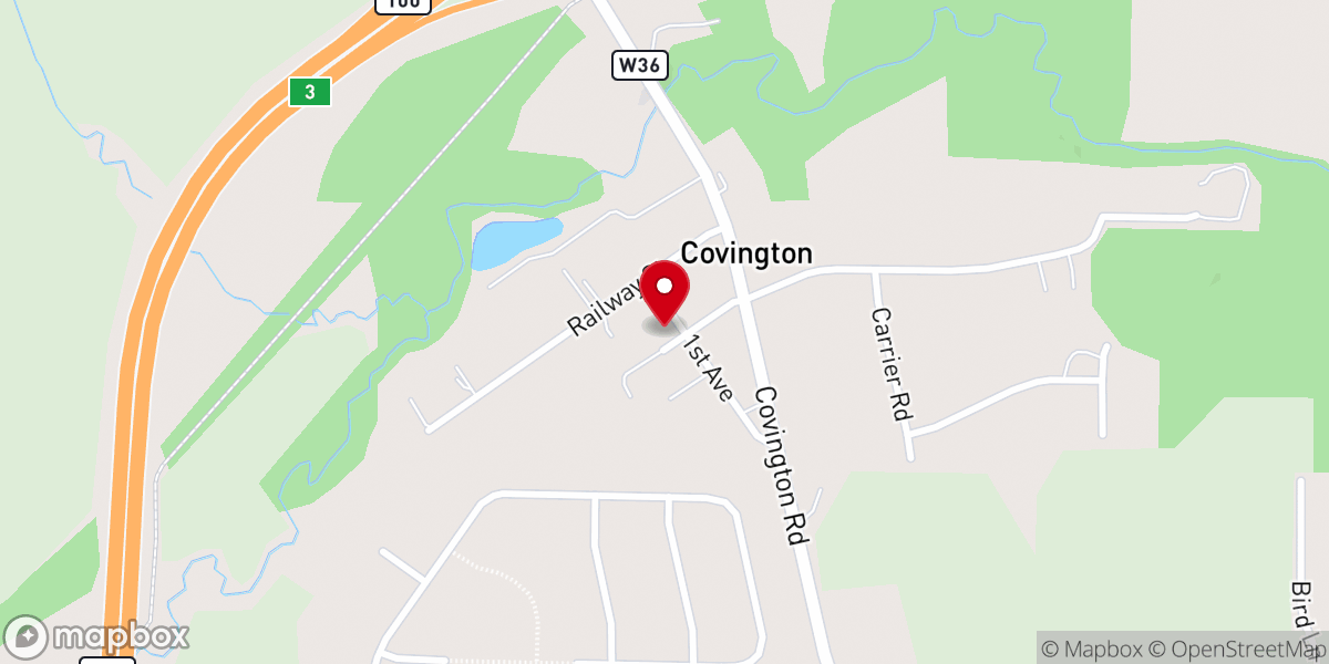 Map showing location of Church at Covington