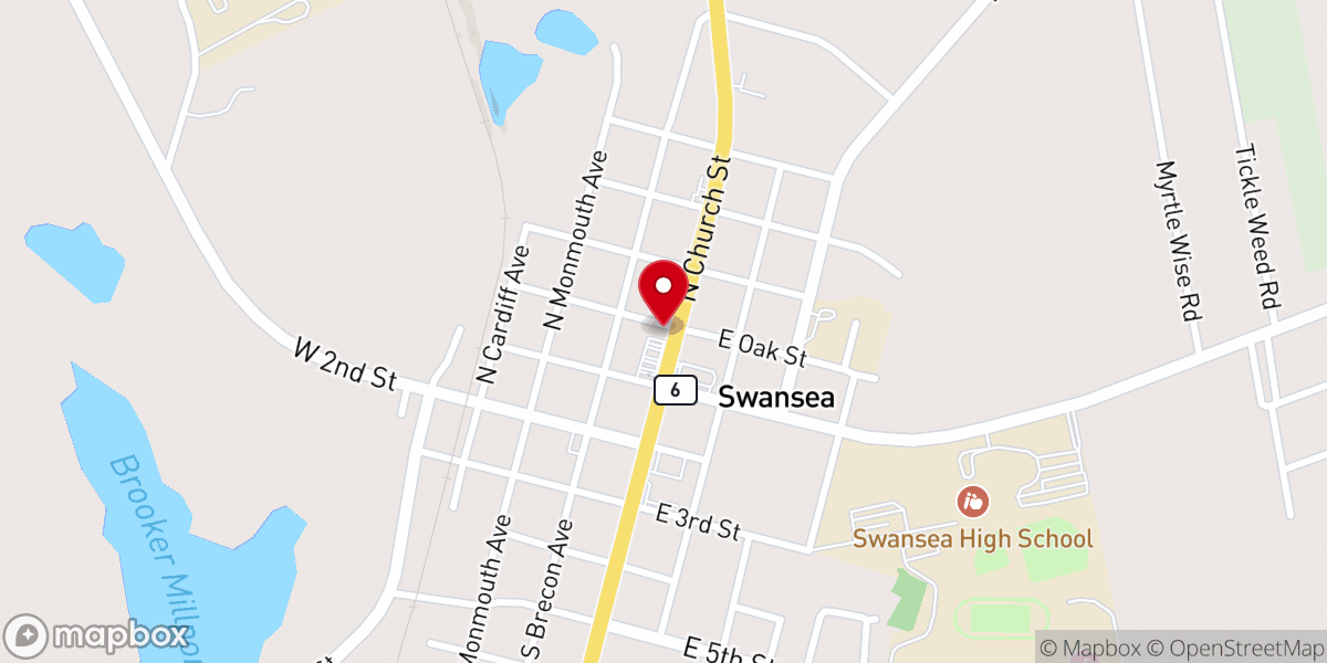 Map showing location of Swansea Valley Cafe