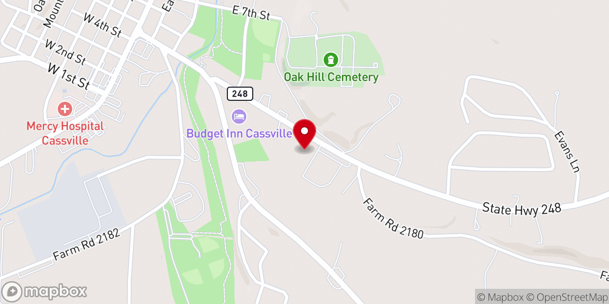 Map showing location of Cassville YMCA