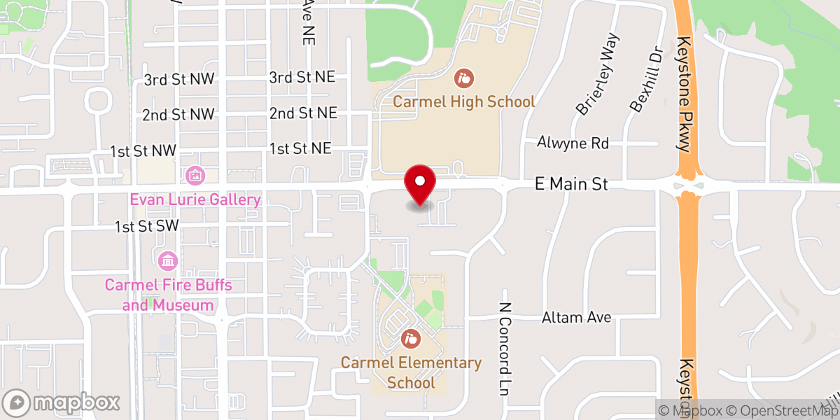 Map showing location of St. Thomas Mar Thoma Church, Indianapolis