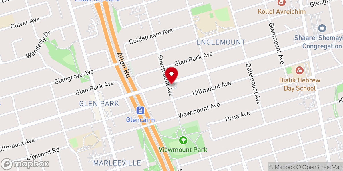 Map showing location of Glencairn Baptist Church