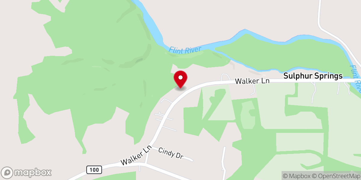 Map showing location of Pine Chapel Church