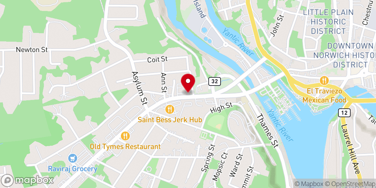 Map showing location of First Baptist Church Of Norwich