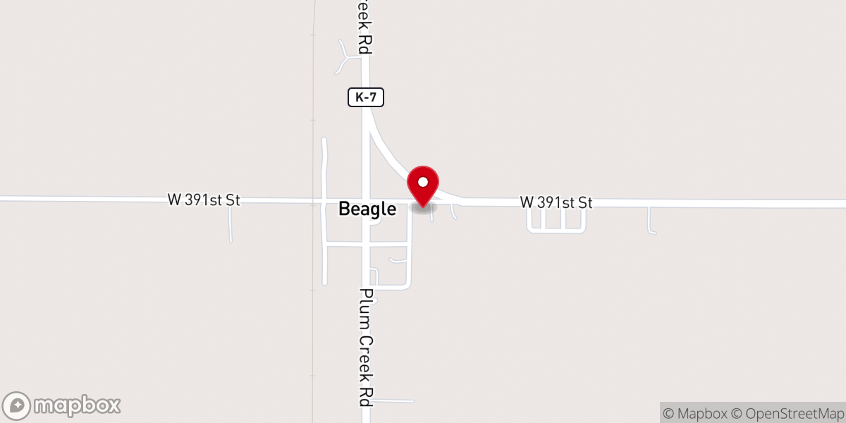 Map showing location of Beagle United Methodist Church