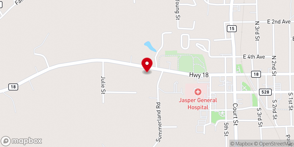 Map showing location of B S Methodist Parsonage