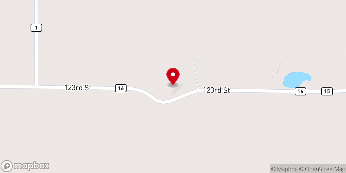 Map showing location of Buffalo Lake Lutheran Church