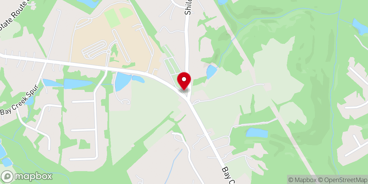 Map showing location of Bay Creek Church