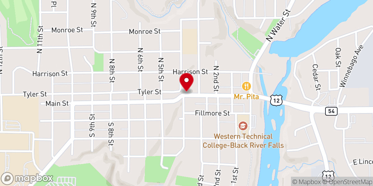 Map showing location of Black River Baptist Church