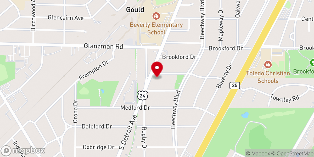 Map showing location of Glass City Church Inc