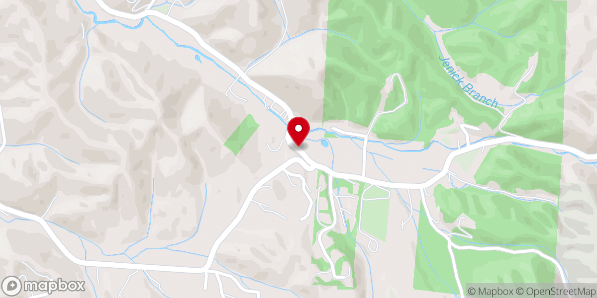 Map showing location of Vengeance Creek Baptist