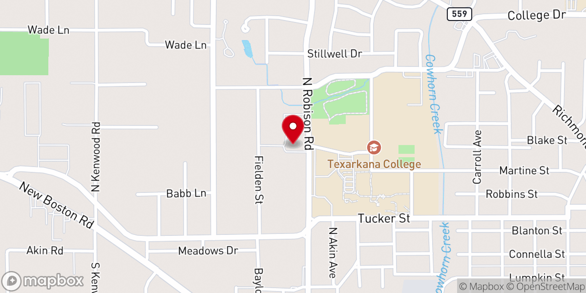 Map showing location of Trinity Presbyterian Church