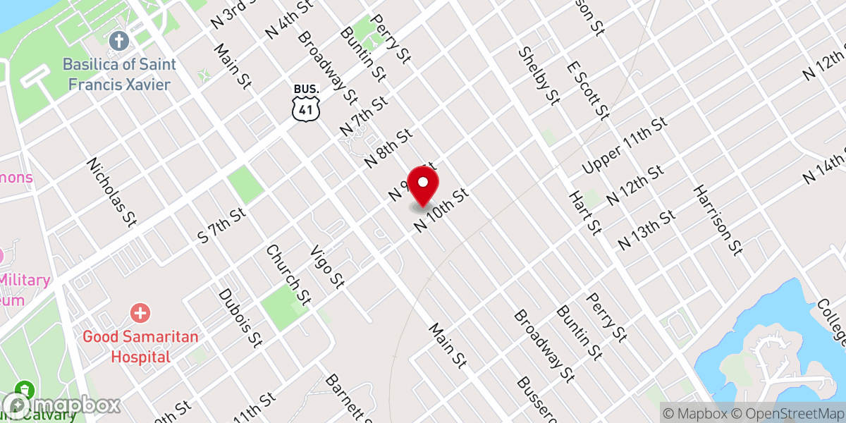 Map showing location of St Paul's Lutheran Church