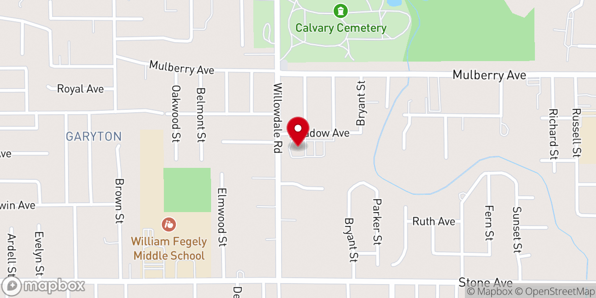 Map showing location of United Pentecostal Church