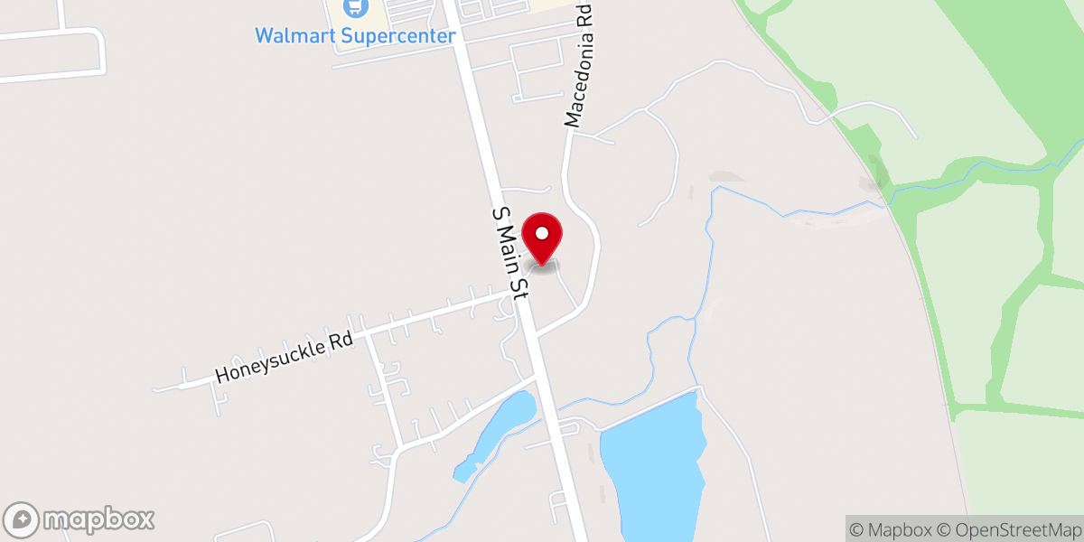 Map showing location of South Franklin Baptist Church