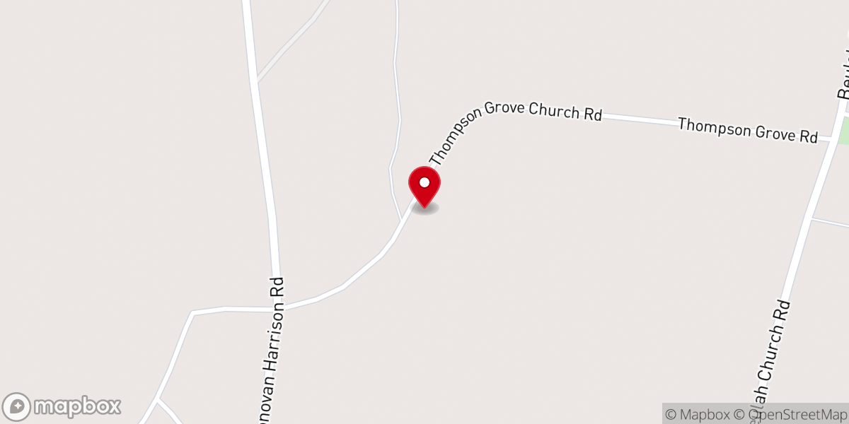 Map showing location of Thompson Grove Baptist Church
