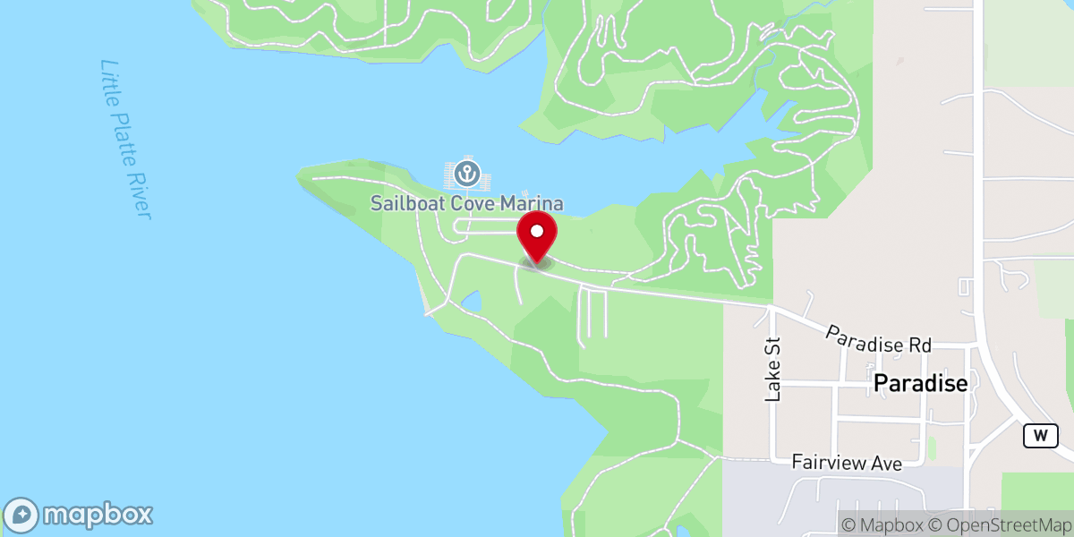 Map showing location of Sailboat Cove