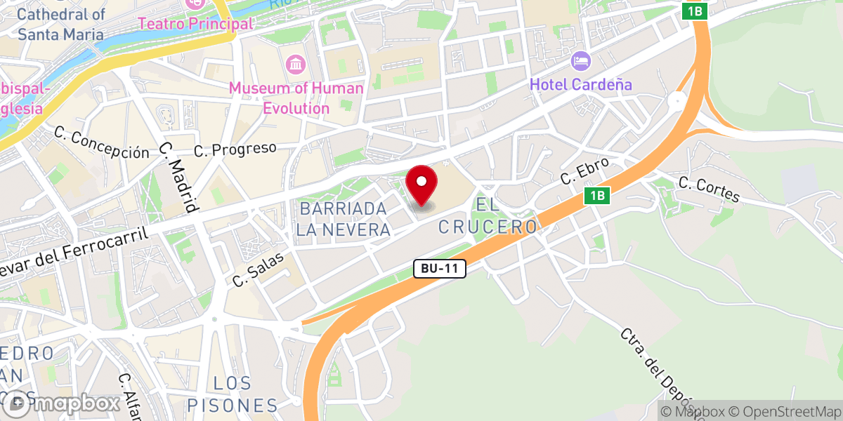 Map showing location of Iglesia de La Santa Cruz