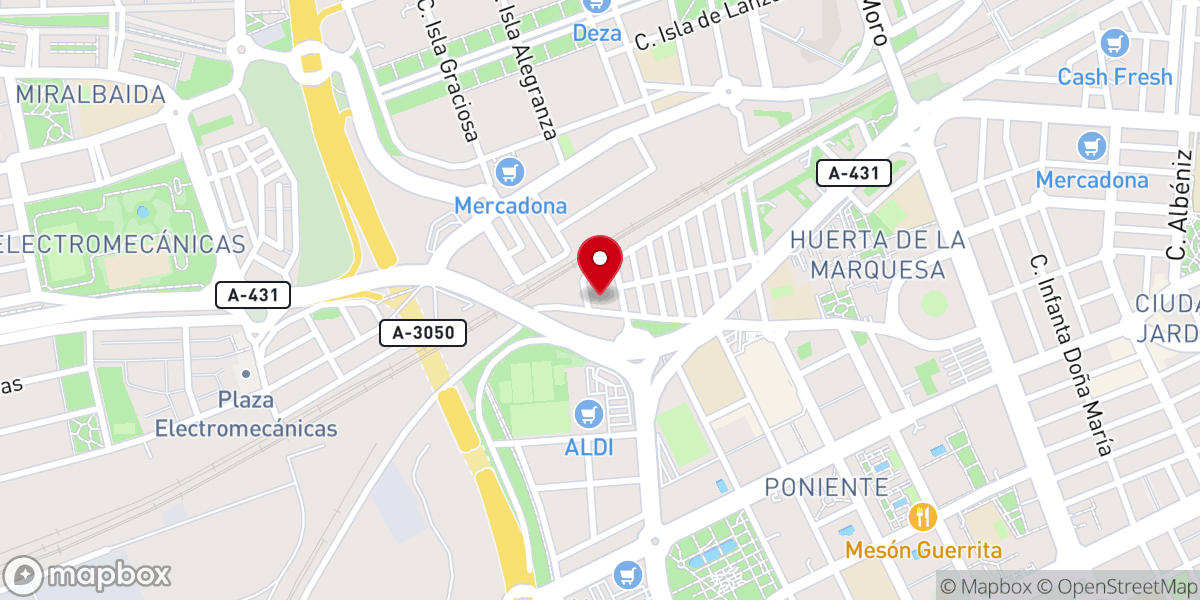 Map showing location of Parroquia de Nuestro Señor del Huerto de los Olivos y Virgen del Camino