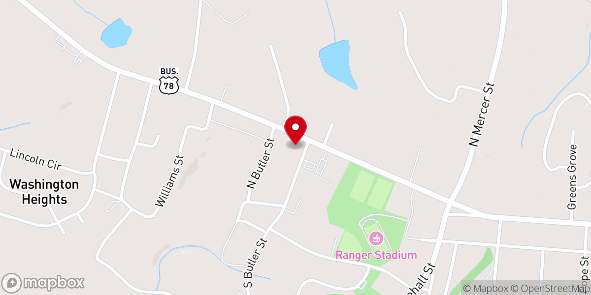 Map showing location of Lexington Avenue Church of Christ